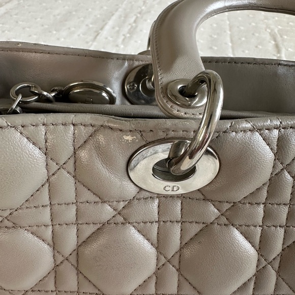 Dior Lady Dior bag Tote Bag grey color - Picture 3 of 13